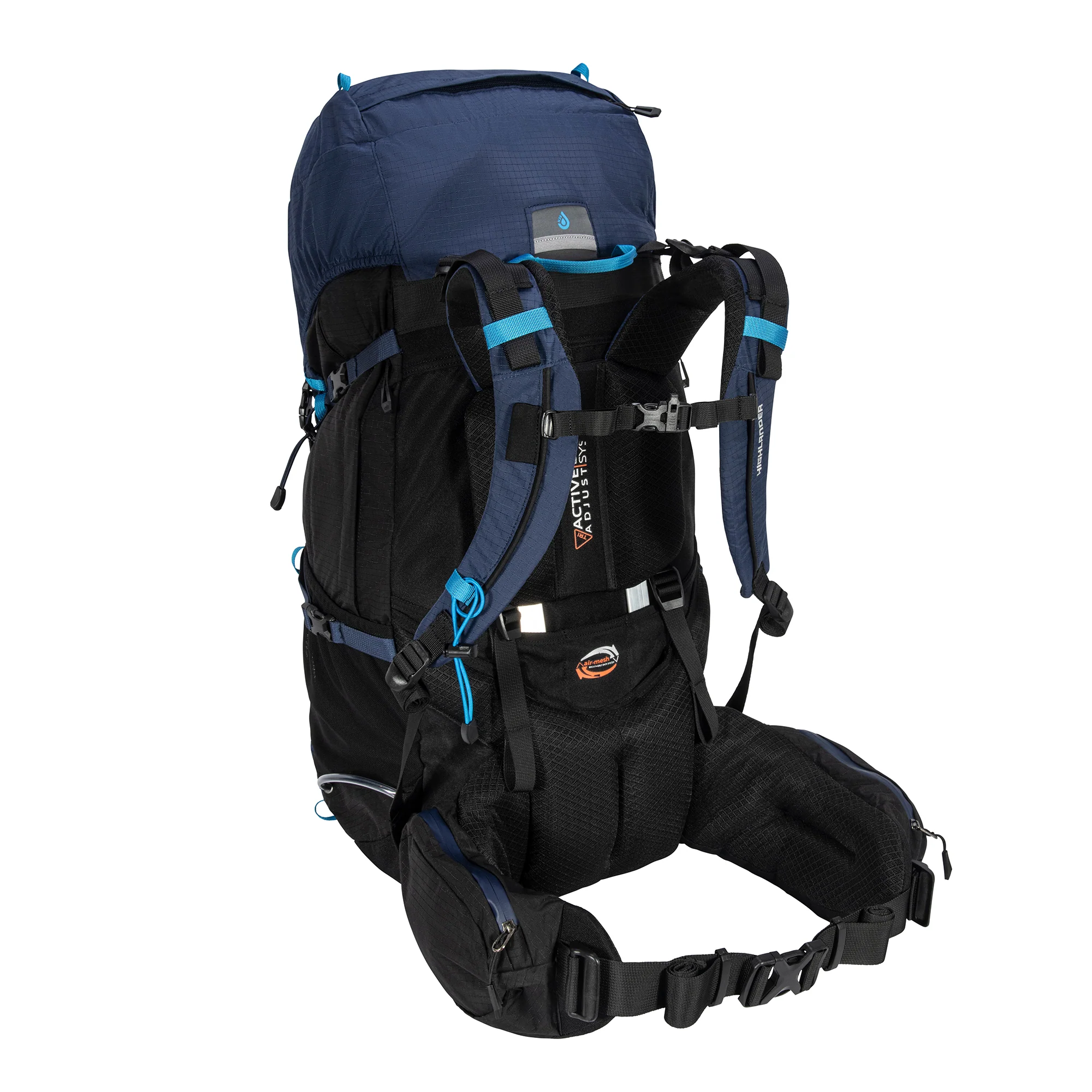 Highlander Novar vandrerygsæk 60+5L Blå_2 Vandrerygsæk