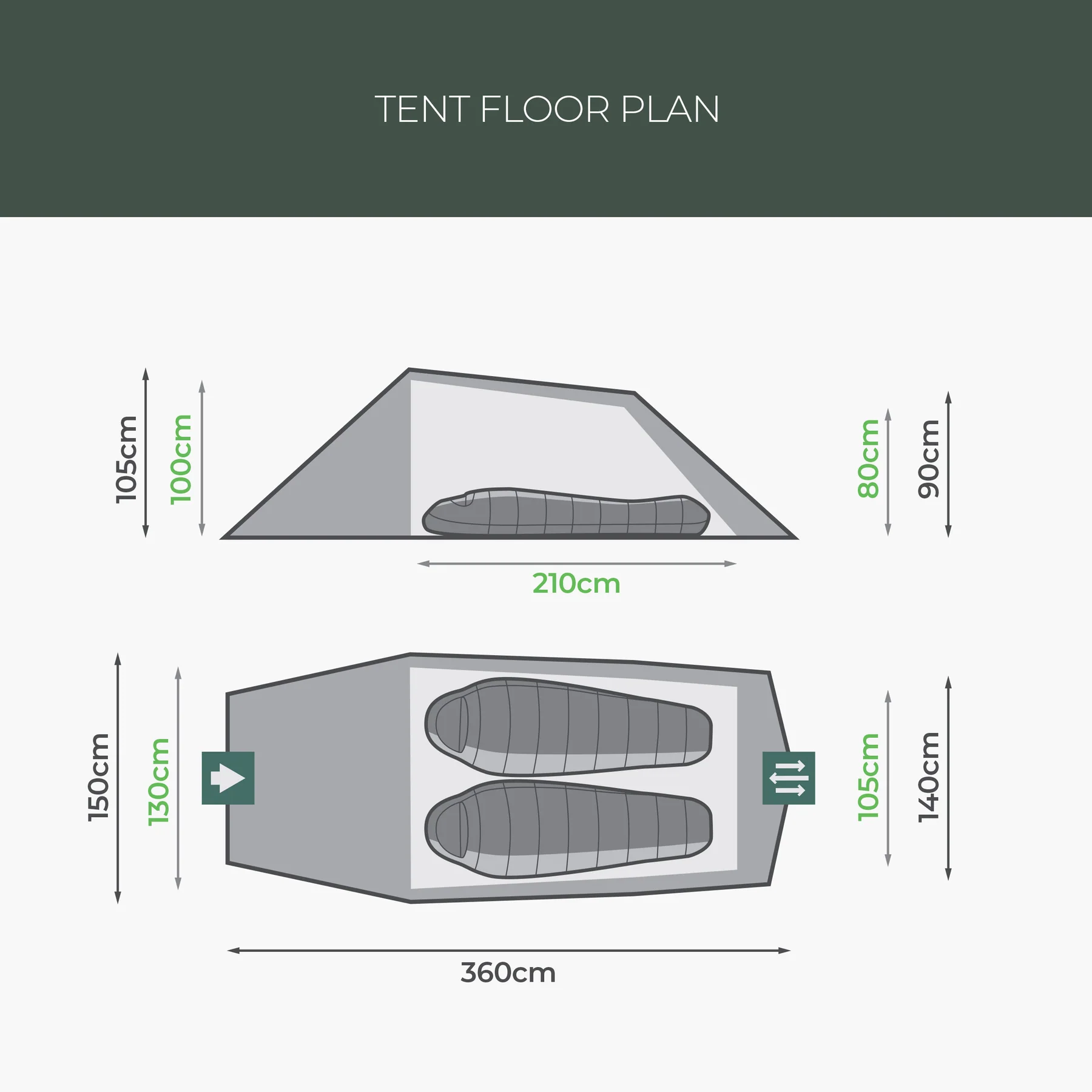 Highlander Respite 2-personers telt – Fyrregrøn_11 2-personers telt