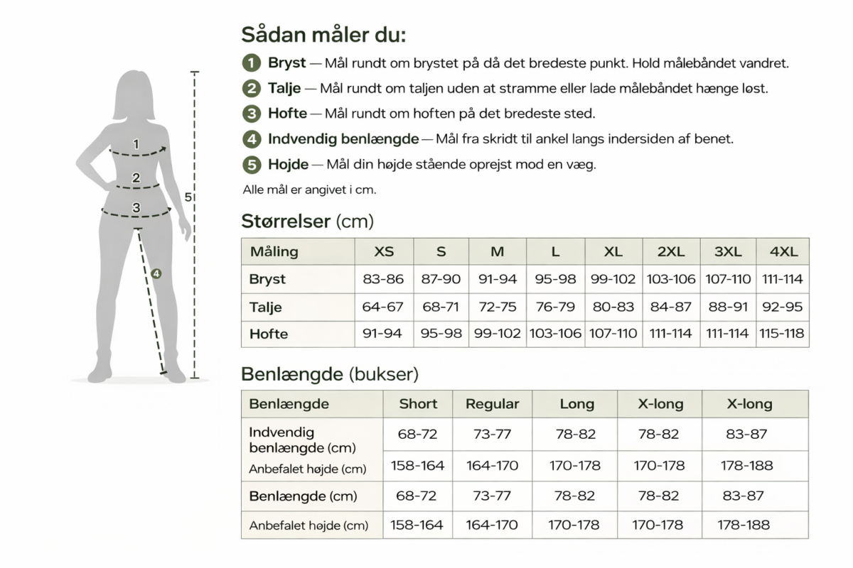 Størrelsesguide Helikon - Tex
