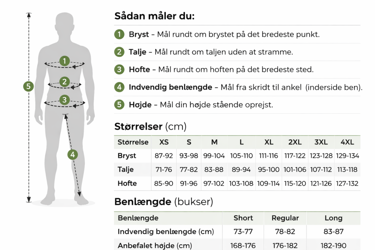 Størrelsesguide Helikon - Tex