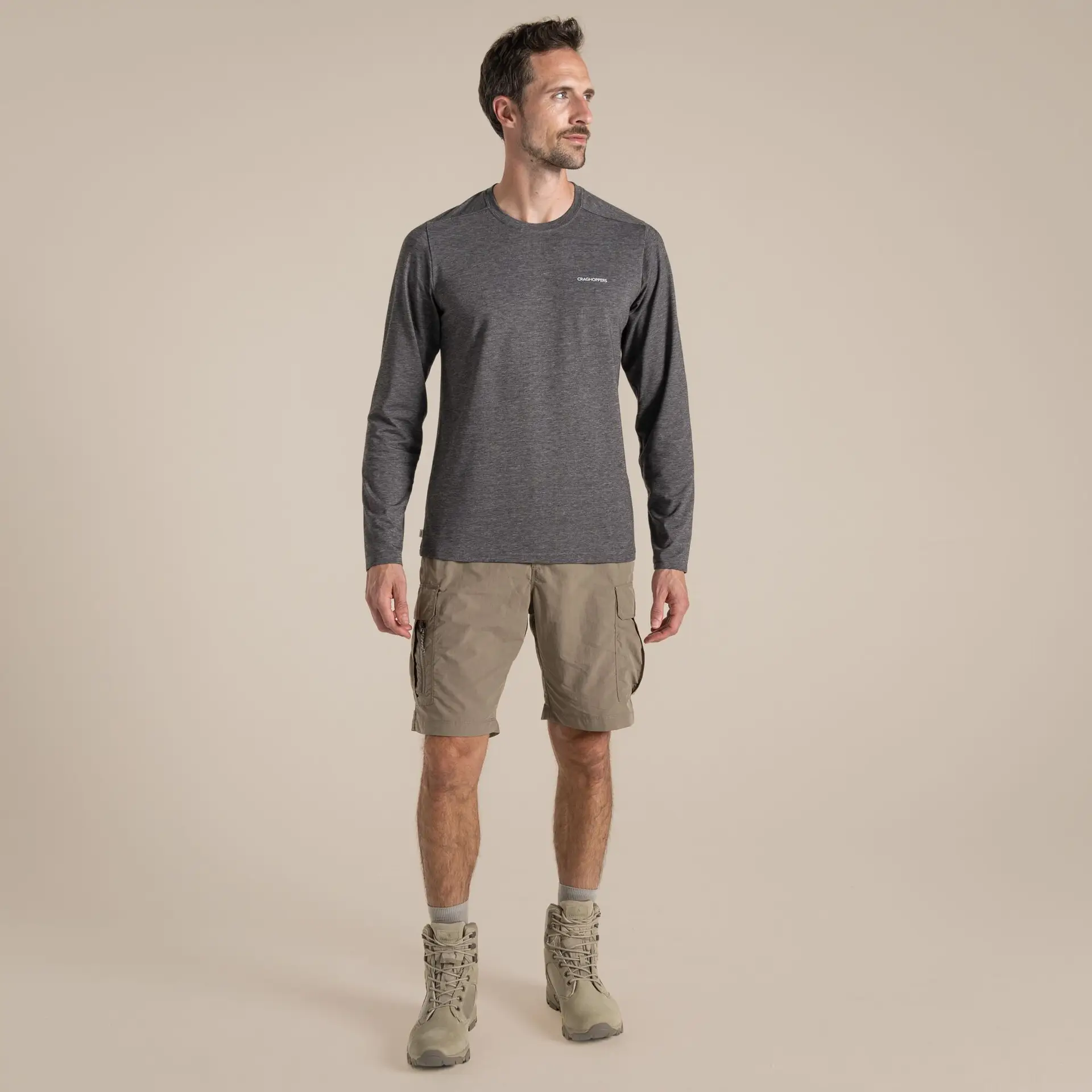 Herre shorts Craghoppers NosiLife Cargo Short III Pebble Herre shorts Craghoppers