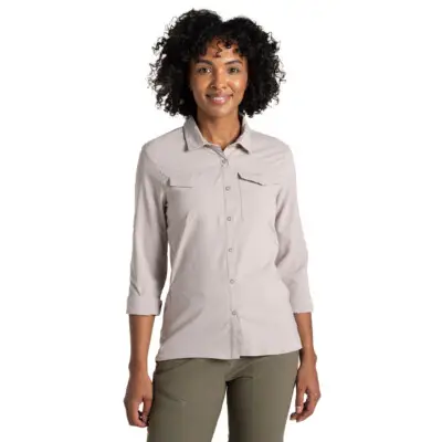 Dameskjorte NosiLife Pro Long Sleeved Shirt III Soft Mushroom Dameskjorte Craghoppers