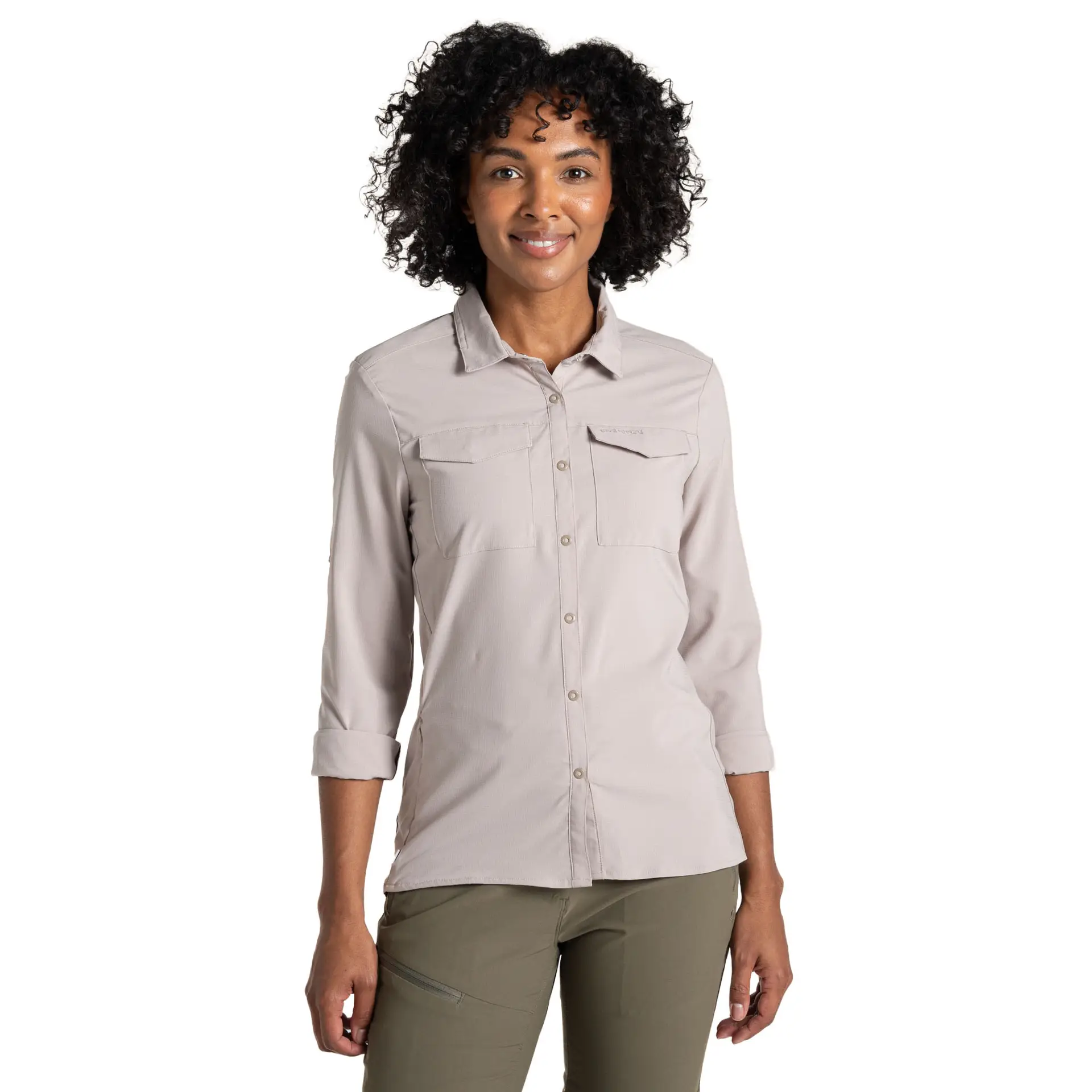 Dameskjorte NosiLife Pro Long Sleeved Shirt III Soft Mushroom Dameskjorte Craghoppers