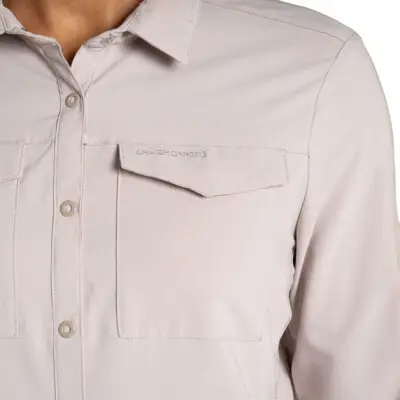 Dameskjorte NosiLife Pro Long Sleeved Shirt III Soft Mushroom Dameskjorte Craghoppers