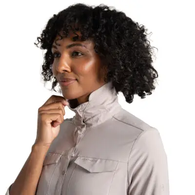 Dameskjorte NosiLife Pro Long Sleeved Shirt III Soft Mushroom Dameskjorte Craghoppers