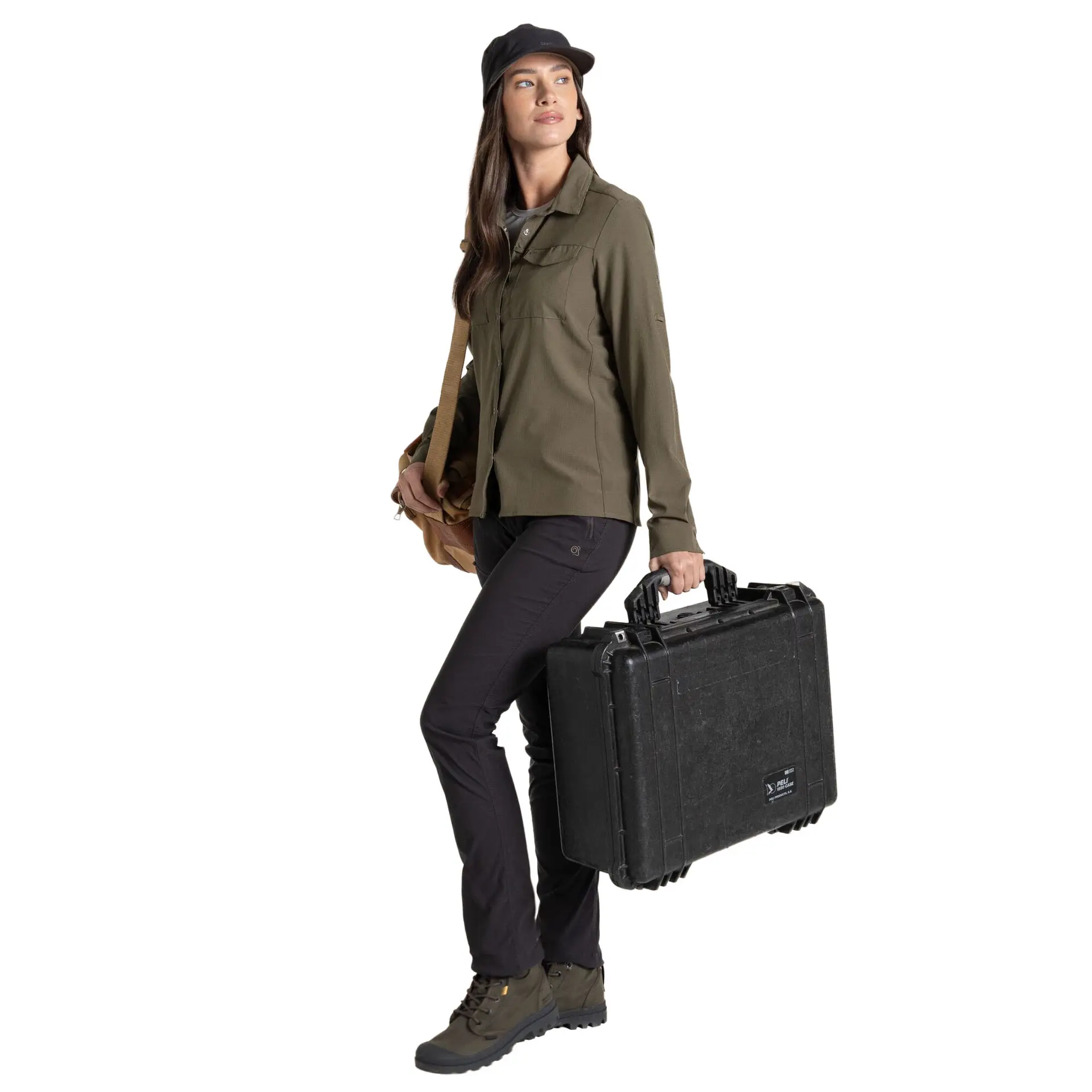Dameskjorte NosiLife Pro Long Sleeved Shirt III Wild Olive Dameskjorte Craghoppers