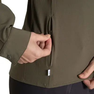 Dameskjorte NosiLife Pro Long Sleeved Shirt III Wild Olive Dameskjorte Craghoppers