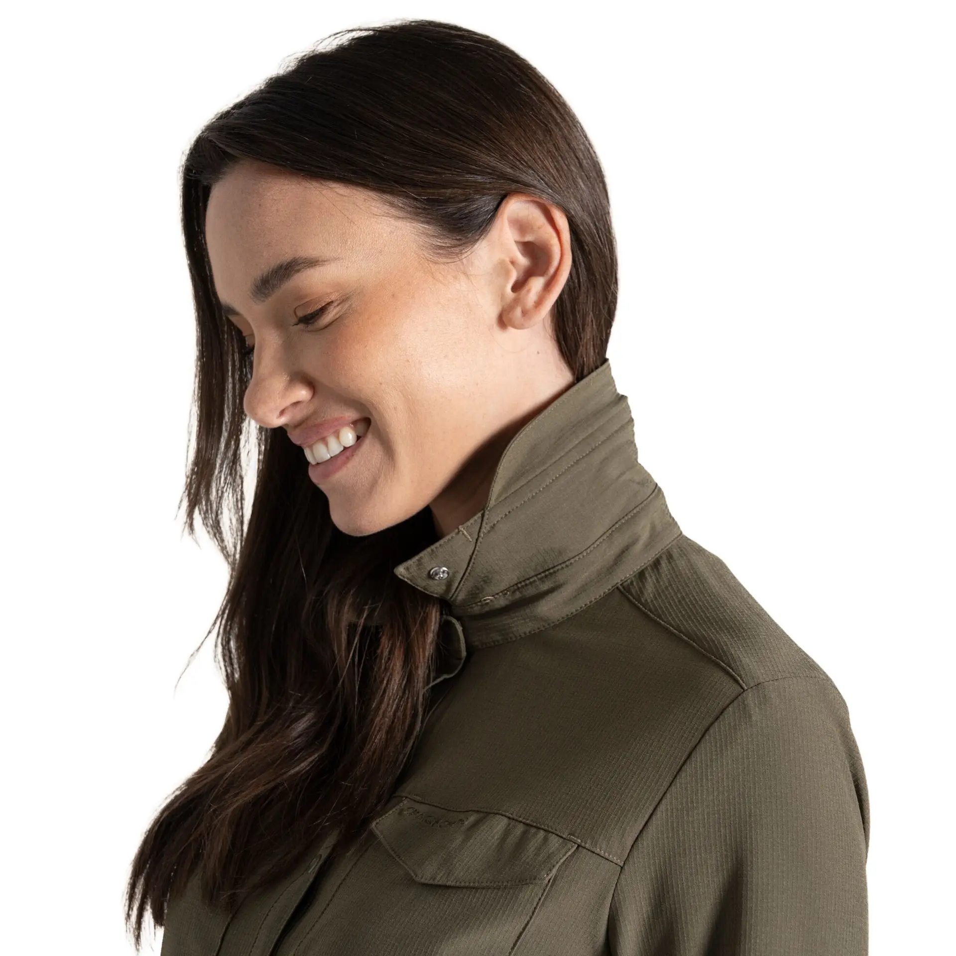 Dameskjorte NosiLife Pro Long Sleeved Shirt III Wild Olive Dameskjorte Craghoppers