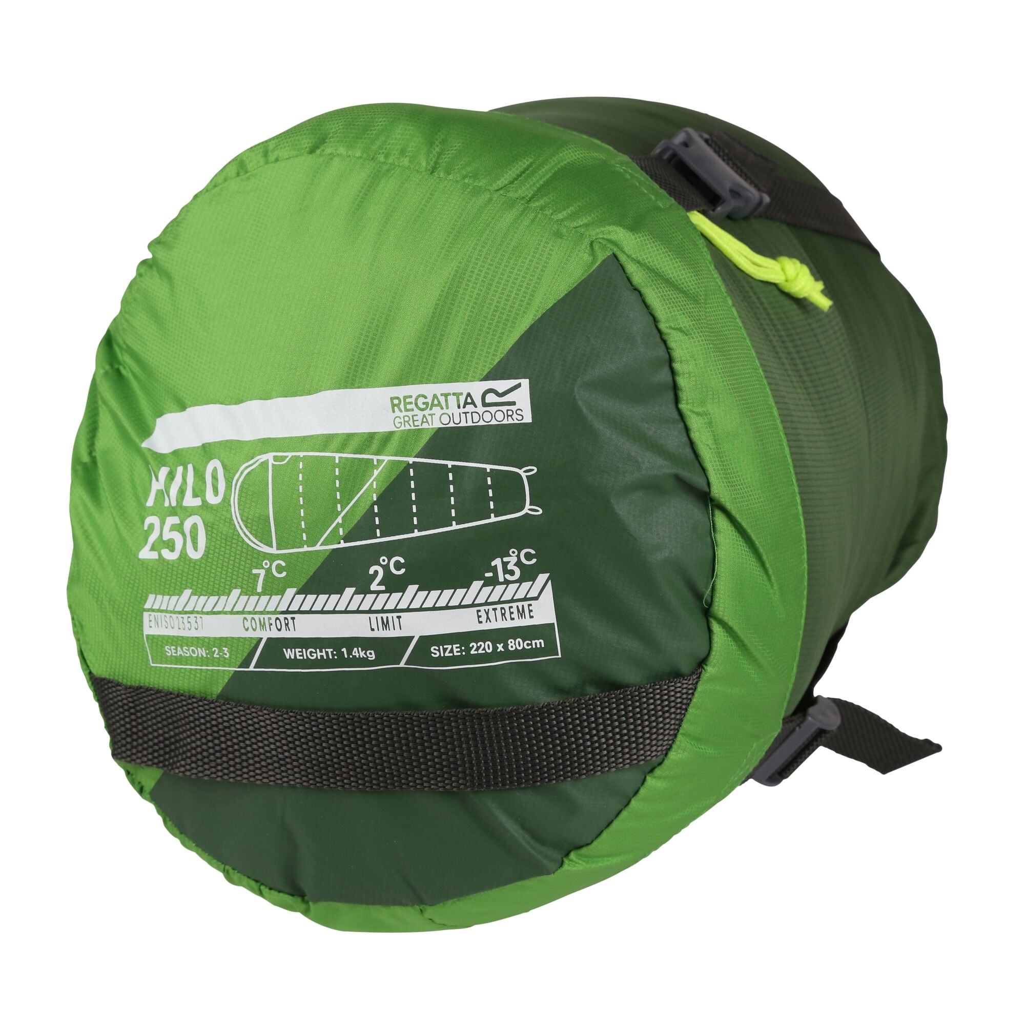 Regatta Hilo V2 250 3-sæsons mumie-sovepose – Grøn Mumie sovepose